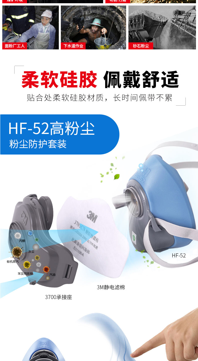 3M HF-52防塵半面具