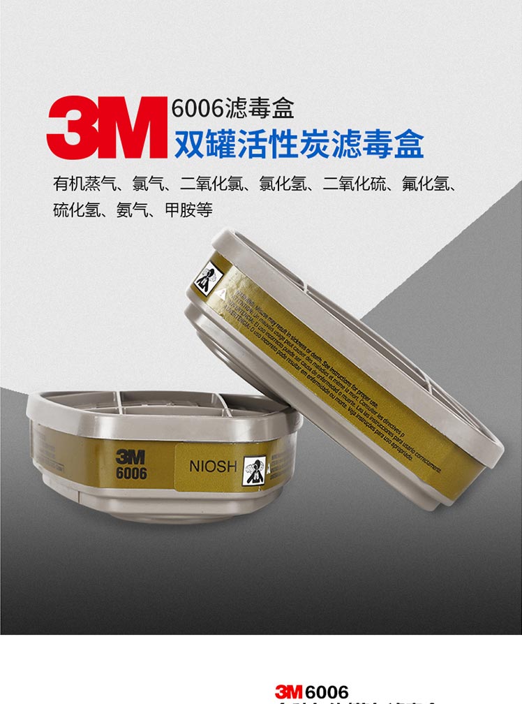 3M 6006CN甲醛多種氣體多功能濾毒盒